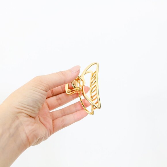 *Open Shape Claw Clip - Gold - Picture 5 of 9